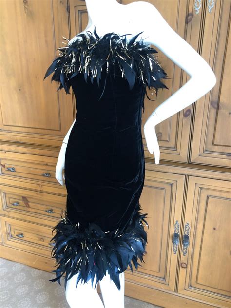 yves saint laurent feather dress|vintage yves saint laurent dress.